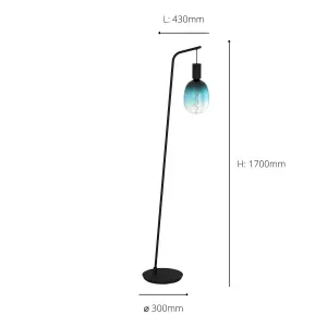 EGLO Cranley IP20 Minimalist Black Steel Floor Lamp