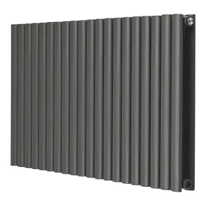 Nes Home Norden 600 x 1180 mm Horizontal Double Oval Tube Anthracite Designer Radiator