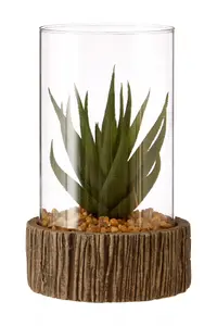 Fiori Small Succulent with Natural Stone Base Artificial Plant Foliage