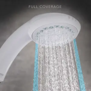 Mira Response White 4-spray pattern Shower head, 230mm