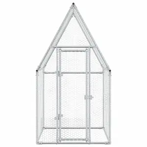 Chicken Cage Silver 100x100x190 cm Galvanised Steel