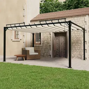 Berkfield Gazebo with Louvered Roof 3x4 m Cream Fabric and Aluminium