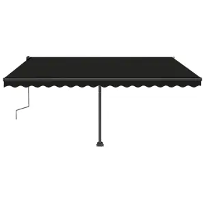 Berkfield Manual Retractable Awning with LED 400x350 cm Anthracite