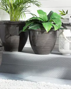 Set of 2 Plant Pots 40 cm Brown TESALIA