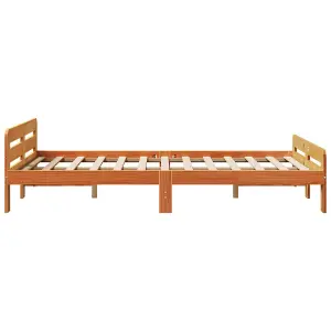 Berkfield Bed Frame without Mattress Wax Brown 120x190 cm Small Double Solid Wood Pine