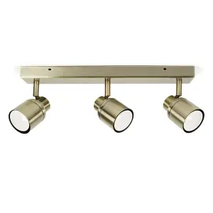 ValueLights Benton Gold Bathroom Ceiling Bar Spotlight