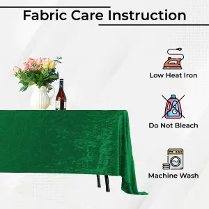 Diamond Velvet Rectangle Tablecloth, Emerald Green , 90 Inch x 156 Inch