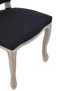 Interiors by Premier Black Dining Chair with Wooden Legs, Velvet Dining Chair, Cozy Small Accent Chair for Living Room