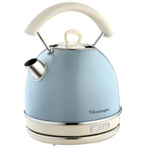 Ariete ARPK12 Vintage Retro Dome Kettle & Toaster Set, 1.7 Litre Kettle, 2 Slice Toaster, Blue