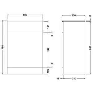 Dezine Velvare 500mm Gloss White WC Unit (330mm deep)