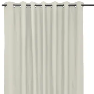 Hiva Beige Solid dyed Lined Eyelet Curtain (W)228cm (L)228cm, Pair