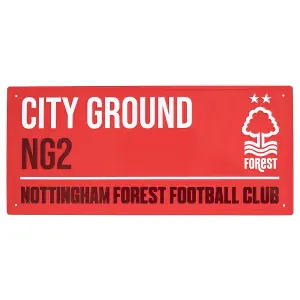 Nottingham Forest FC City Ground Street Sign Red (One Size)