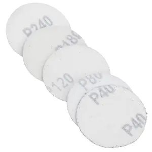 100 Pk Hook/Loop DA Sanding Grinding Abrasive Pad Mixed Grit Discs 2" (50mm)