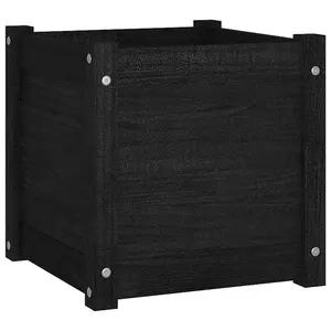 Berkfield Garden Planter Black 40x40x40 cm Solid Pinewood