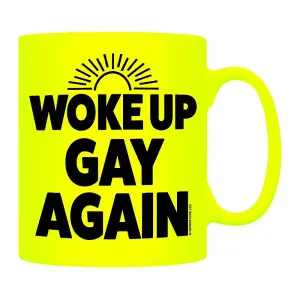 Grindstore Woke Up Gay Again Neon Mug Yellow/Black (One Size)