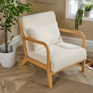 Home Source Boucle Nova Armchair Cream