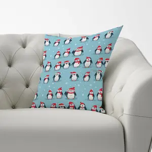 Adorable Santa Penguins Cushions 33cm x 48cm