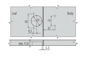 35mm, 110 degree GTV Prestige - soft close hinge - kitchen cabinet - full overlay - with euro screws - set of 2