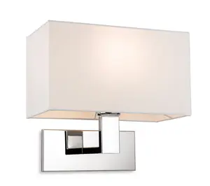 Luminosa Raffles Wall Lamp Chrome with Rectangle Cream Shade