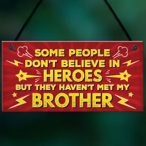 Red Ocean HERO Brother Christmas Birthday Gift Hanging Comic Plaque For Big Brother Friendship Family Keepsake