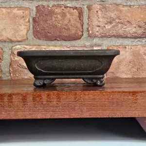 13cm Premium Unglazed Bonsai Pot - Rectangle - 13cm x 11cm x 4cm - Brown