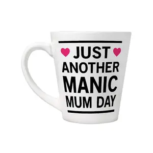 Grindstore Just Another Manic Mum Day Latte Mug White (One Size)