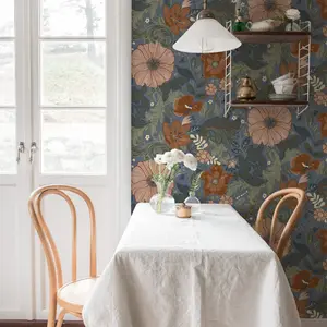 Galerie Sommarang Blue Scandi Bloom Wallpaper Roll