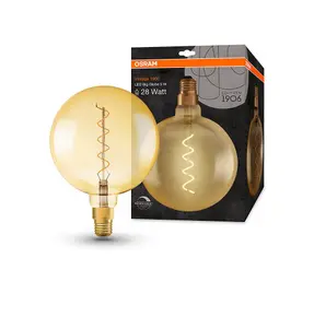 Osram LED G200 Filament Globe 4W E27 Dimmable Vintage 1906 Extra Warm White Gold