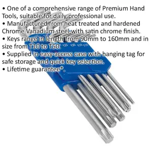 Premium 9 Piece Long TRX-Star Key Set - T10 to T50 - Durable Hardened Steel Tools