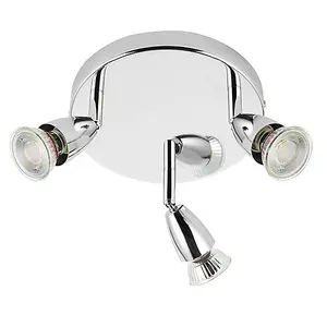 Luminosa Amalfi 3 Light Adjustable Spotlight Chrome, GU10