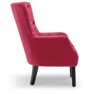 Velvet Scarlet Red Gabriella Accent Chair