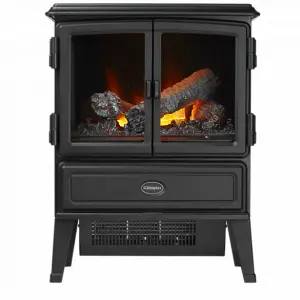 Dimplex OKT20 Oakhurst Opti-Myst Electric Stove, Black Free Standing Electric Fireplace,  Realistic LED Flame and Smoke Effect, Fa