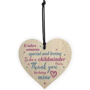 Red Ocean Childminder Babysitter Gift Handmade Wooden Hanging Heart Sign Teacher Nursery Preschool Gift