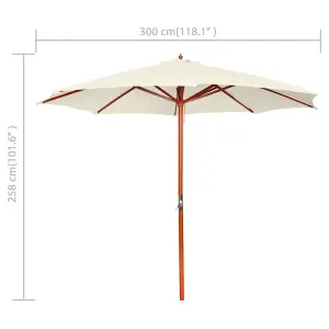 Berkfield Parasol 300x258 cm Sand White