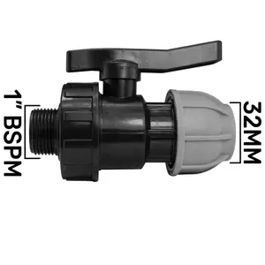 MDPE Water Pipe valves Compression-Male/Female bsp Thread (32mm Compression - 1" bsp male)