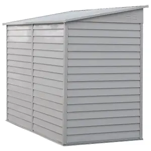 8.8 x 4.7 ft Pent Metal Garden Storage Shed Lean to Shed Motorcycle Shed with Lockable Door,White