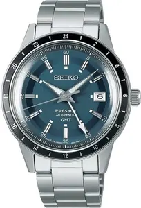 Seiko Presage Presage 'Petrol Blue' Style 60S Road Trip GMT 41mm Mens Watch Blue SSK009J1 41mm - Seiko Presage Watches