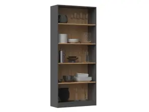 R80 Tall Bookcase Anthracite Artisan Oak