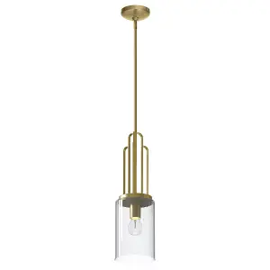 Luminosa Kichler Kimrose Dome Pendant Ceiling Light Brushed Natural Brass