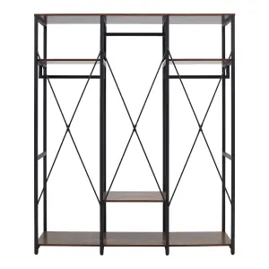 Large Freestanding Heavy Duty Garment Clothing Rack with Storage Shelves for Living Room Bedroom