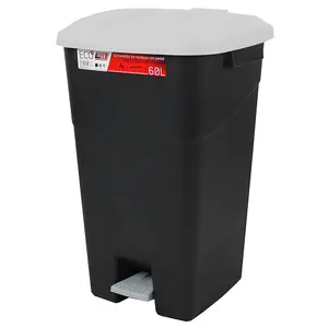 Pedal Operated Litter Bin - 60 Litre - Grey Lid