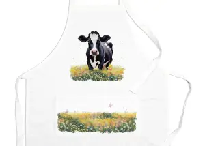 Purely Home Friesian Cow Apron - Countryside Farm Kitchen Cooking & Baking Gift