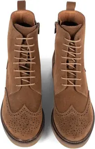 House Of Bruar Ladies Laced Suede Brogue Boot