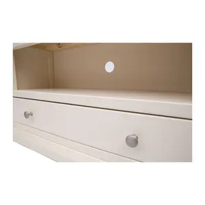 Castelli Off White 1 Drawer TV Cabinet Chrome Knob