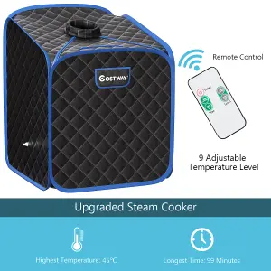 Costway 2L Foldbale Steam Sauna Personal Therapeutic Steam Spa 9 Adjustable Temperature