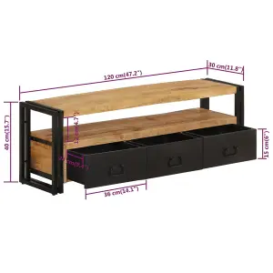 Berkfield TV Cabinet 120x30x40 cm Solid Wood Mango