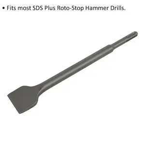 40 x 250mm Wide Impact Chisel - SDS Plus Shank - Demolition Hammer Chisel