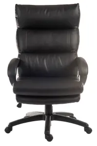 Luxe luxury leather look executive chair with deep fill cushions