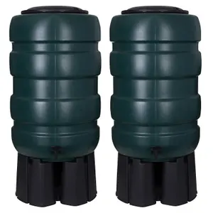 250 Litres Green Outdoor Water Butt Complete With Stand & Kit