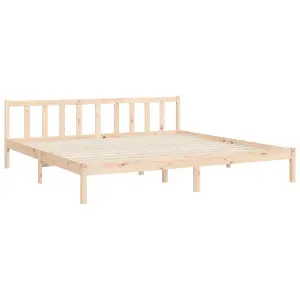 Berkfield Bed Frame with Headboard Super King Size Solid Wood